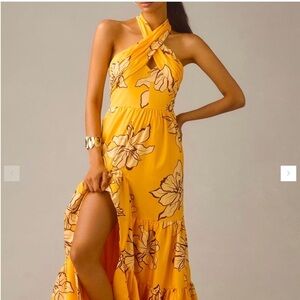 NWT/ ANTHROPOLOGIE/ HUTCH FLORAL HALTER MAXI DRESS